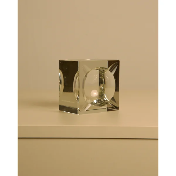 Square Italian Crystal Ashtray, 1960s