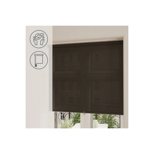 Store enrouleur tamisant sans perçage Eccles noir l.120 x H.180cm Goodhome
