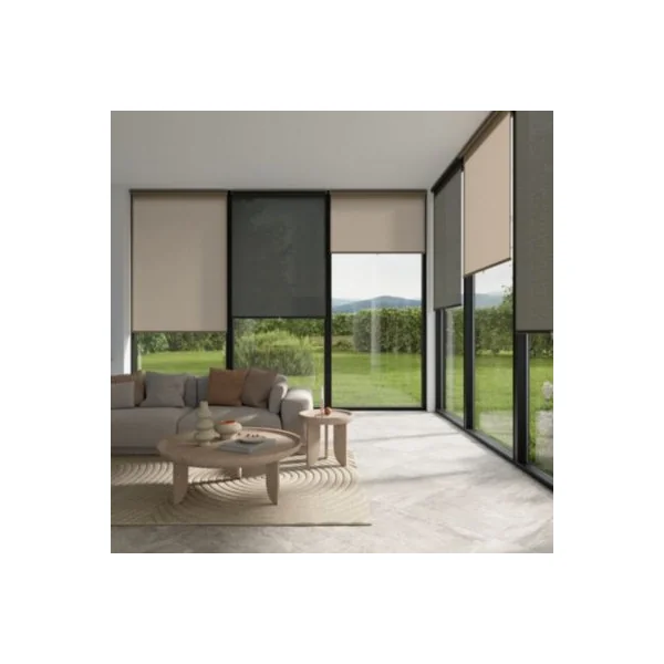 Store enrouleur tamisant sans perçage Eccles noir l.120 x H.180cm Goodhome