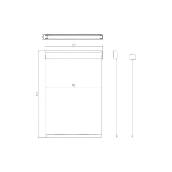 Store enrouleur tamisant sans perçage Eccles noir l.120 x H.180cm Goodhome