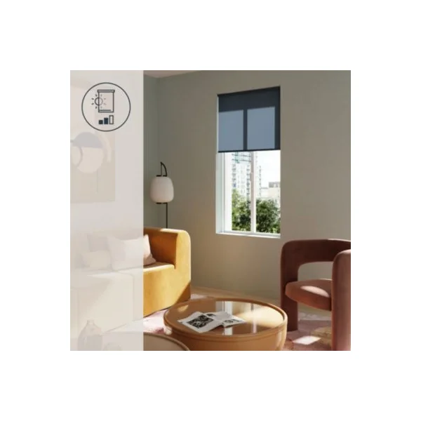 Store enrouleur tamisant sans perçage Halo 2 bleu l.120 x H.180cm Goodhome