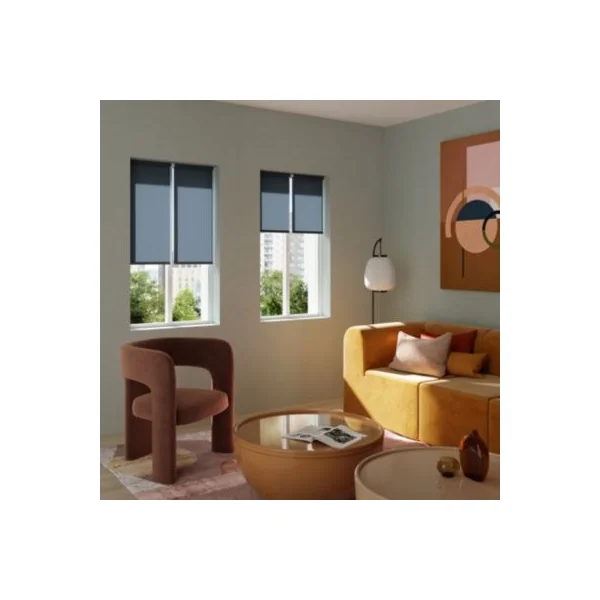 Store enrouleur tamisant sans perçage Halo 2 bleu l.40 x H.140cm Goodhome