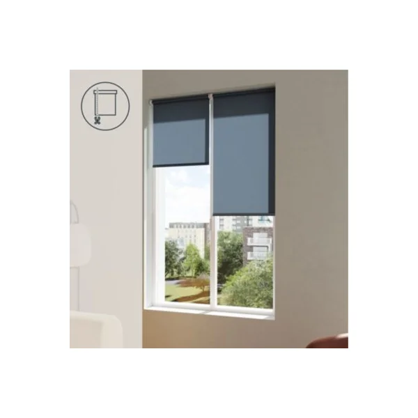 Store enrouleur tamisant sans perçage Halo 2 bleu l.60 x H.180cm Goodhome