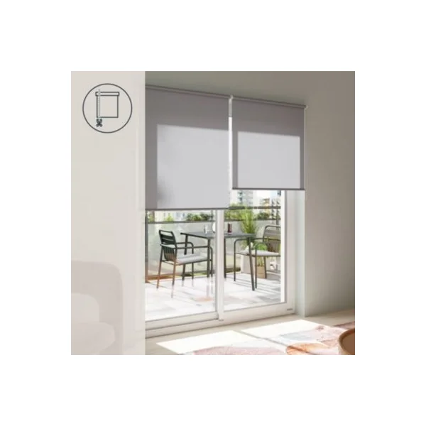 Store enrouleur tamisant sans perçage Halo 2 gris béton l.160 x H.240cm Goodhome