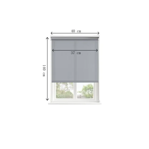 Store enrouleur tamisant sans perçage Halo 2 gris béton l.40 x H.140cm Goodhome