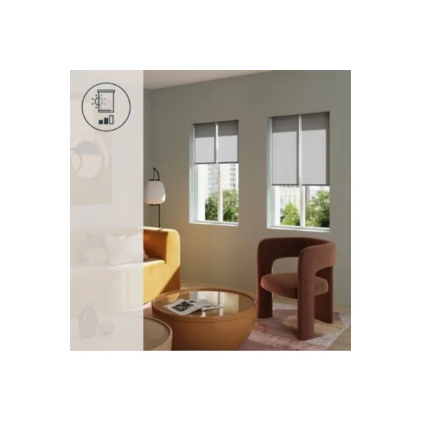 Store enrouleur tamisant sans perçage Halo 2 gris béton l.40 x H.140cm Goodhome