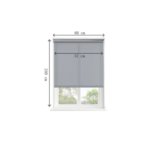 Store enrouleur tamisant sans perçage Halo 2 gris béton l.60 x H.240cm Goodhome
