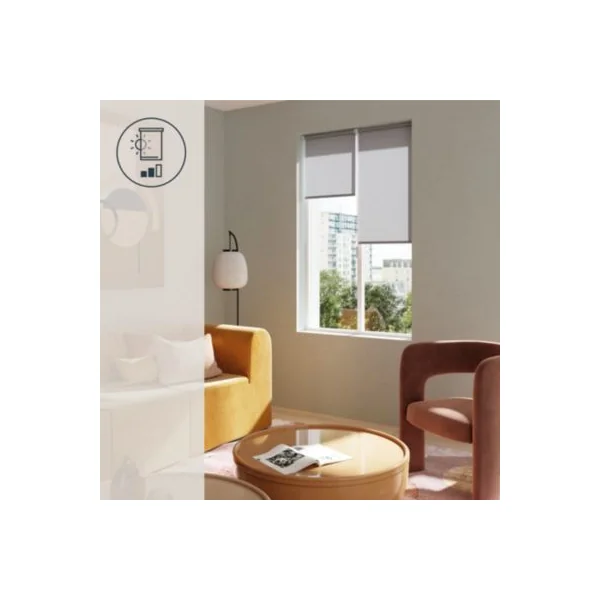 Store enrouleur tamisant sans perçage Halo 2 gris béton l.90 x H.180cm Goodhome