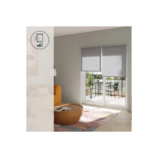 Store enrouleur tamisant sans perçage Halo 2 gris béton l.90 x H.240cm Goodhome
