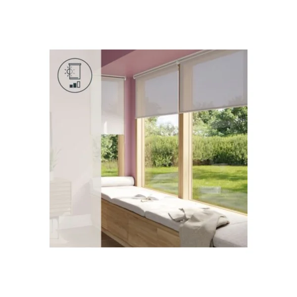 Store enrouleur tamisant sans perçage Halo 2 gris perle l.55 x H.180cm Goodhome
