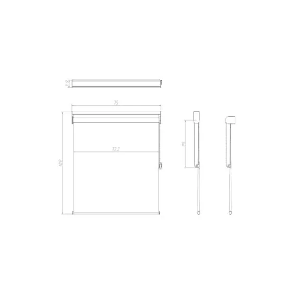 Store enrouleur thermique salle de bains Badallo blanc l.75 x H.180cm Goodhome