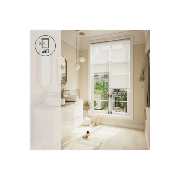 Store enrouleur voile sans perçage Asthall blanc l.40 x H.140cm Goodhome