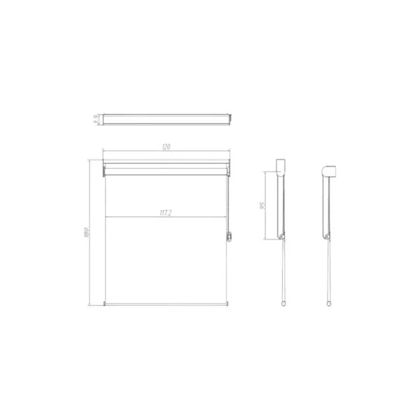 Store enrouleur voile sans perçage Emini beige l.120 x H.180cm Goodhome