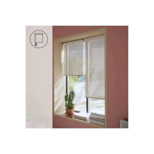 Store enrouleur voile sans perçage Emini beige l.55 x H.180cm Goodhome