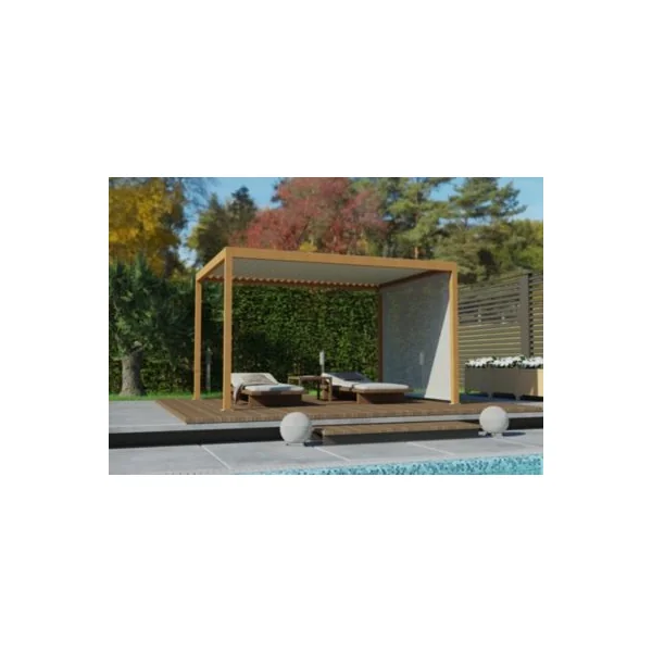 Store guidé latéral autoportant / façade 3 m pour pergola Salto Alumin'home blanche