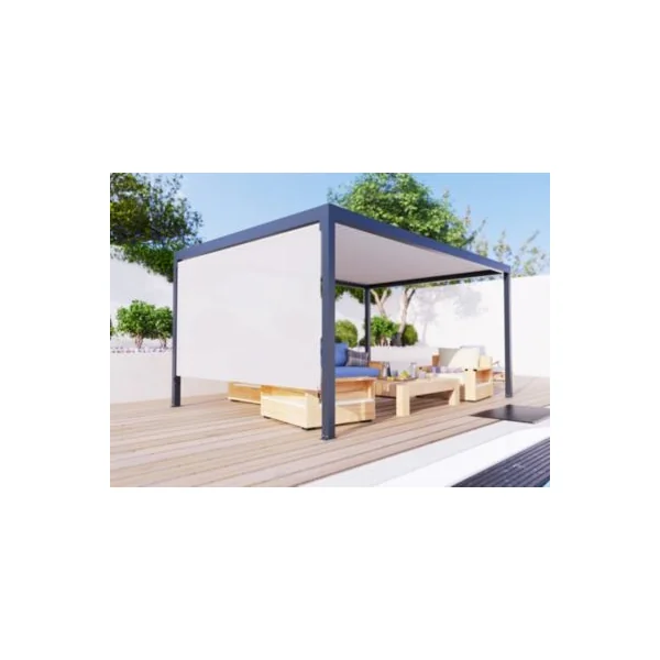 Store latéral 3,5 m pour pergola autoportante Salto Alumin'home gris foncé RAL 7016