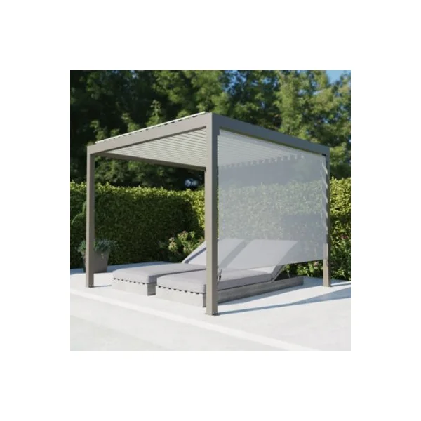 Store latéral autoportant / façade 3 m pour pergola Salto Alumin'home gris taupe RAL 7039