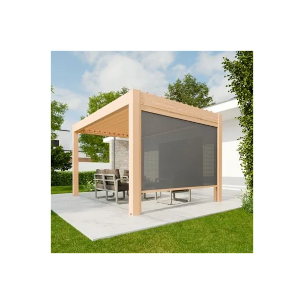 Store ZIP 268 x 225 cm pour pergola Vali 3 x 4 m coloris chêne et gris anthracite