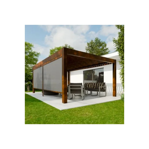 Store ZIP 568 x 225 cm pour pergola Vali 4 x 6 m coloris rouille et gris anthracite