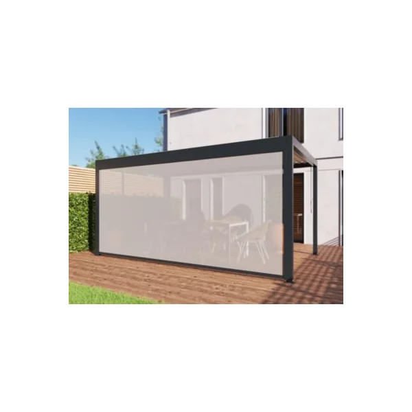 Store zippé façade 5 m pour pergola Salto Alumin'home gris foncé RAL 7016
