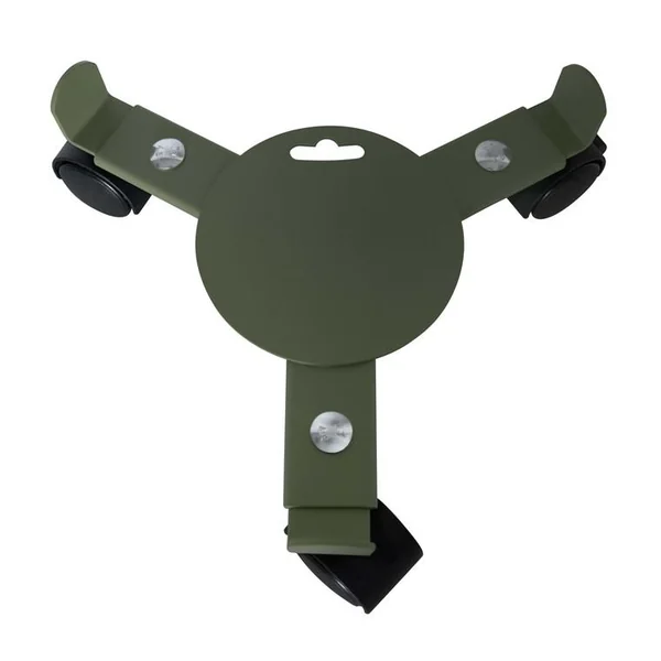Support de pot à 3 roulettes extensible en acier vert kaki Louis Moulin - 27/37 cm