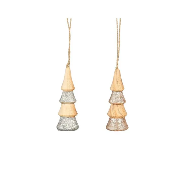Suspension arbre en bois FSC champagne - Ø 3,5 x H 9 cm