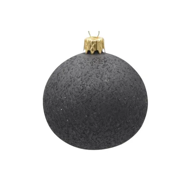 Suspension boule décorative coloris noir en verre - Ø 7 cm