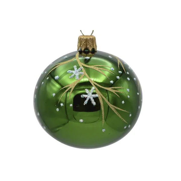 Suspension boule décorative Traditionel coloris vert en verre - Ø 7 cm
