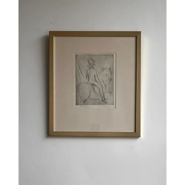 Swedish Etching "Rider" by Börje Sandelin (1926–1970)