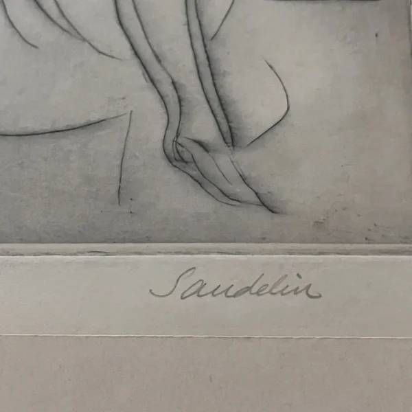 Swedish Etching "Rider" by Börje Sandelin (1926–1970)