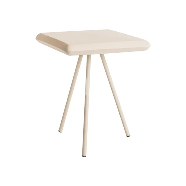 Table basse carrée beige craquelée en métal - 41 x 41 x 45 cm
