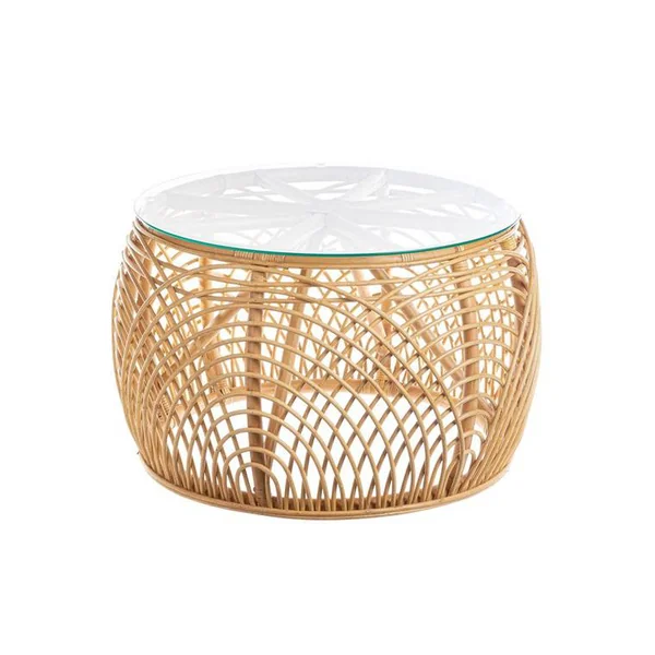 Table basse filaire coloris beige - 75 x 75 x 45 cm