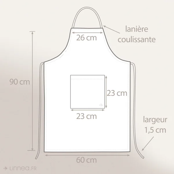 Tablier de cuisine 60x90 cm toile 100% coton PURE KITCHEN APRON - Rouge