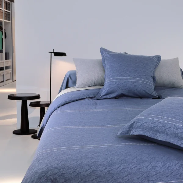 Taie d'oreiller 65x65 cm Satin de coton VENDOME Bleu foncé