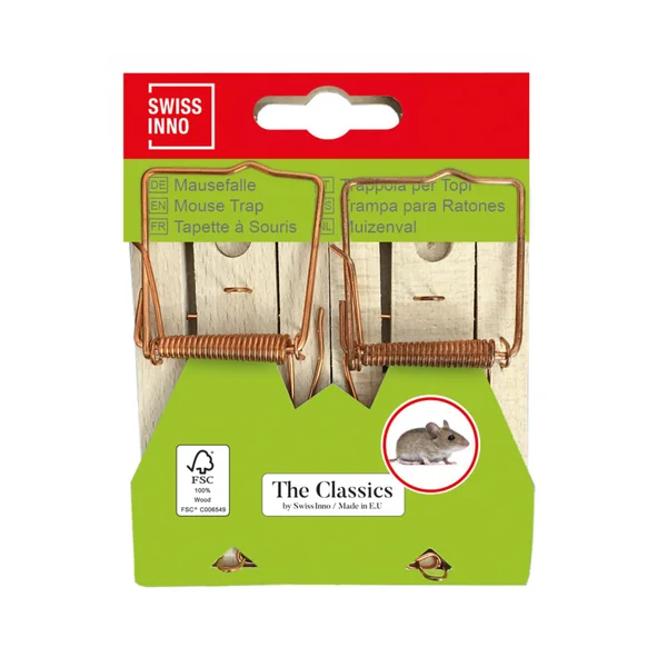 Tapette à souris en bois certifiée FSC® Swissland The Classics - Les 2 pièces