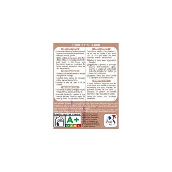 Teinte et protection meubles et boiseries V33 chêne foncé mat 0,5L