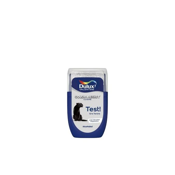Testeur de peinture Color Resist cuisine Dulux Valentine mat gris tendre 30ml