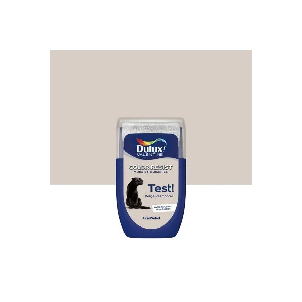Testeur de peinture Color Resist murs et boiseries Dulux Valentine mat beige intemporel 30ml