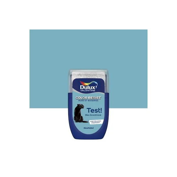 Testeur de peinture Color Resist murs et boiseries Dulux Valentine mat bleu scandinave 30ml