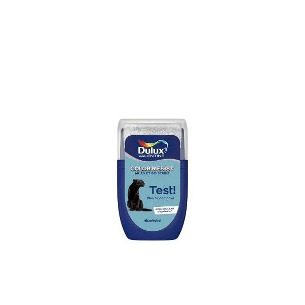 Testeur de peinture Color Resist murs et boiseries Dulux Valentine mat bleu scandinave 30ml