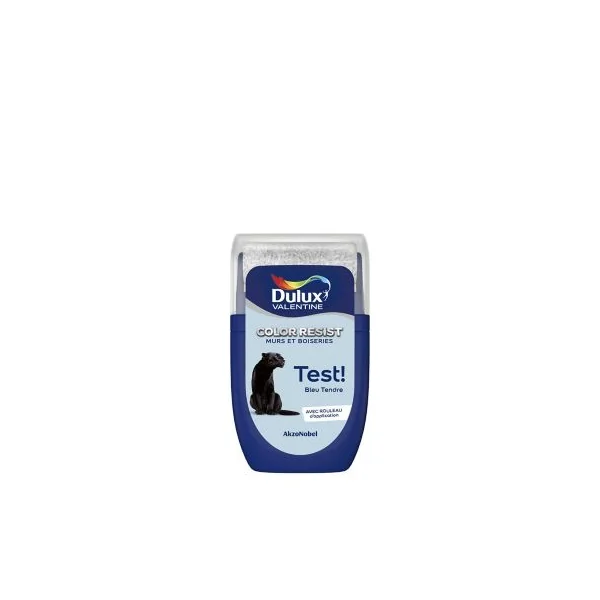 Testeur de peinture Color Resist murs et boiseries Dulux Valentine mat bleu tendre 30ml