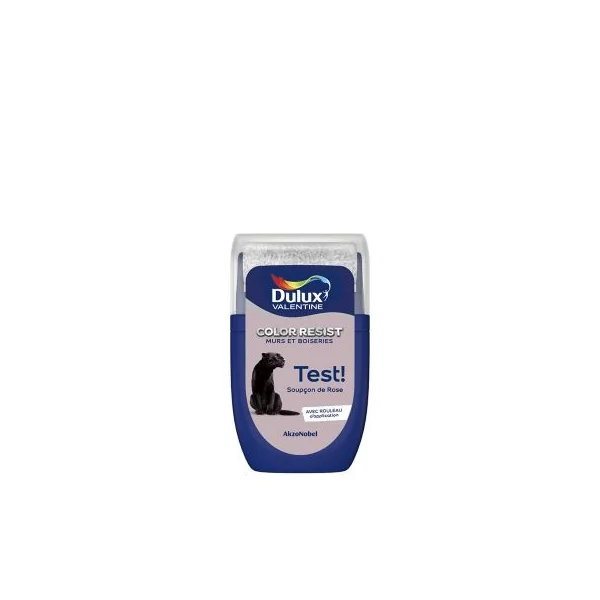 Testeur de peinture Color Resist murs et boiseries Dulux Valentine mat soupçon de rose 30ml