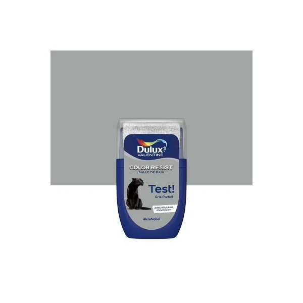 Testeur de peinture Color Resist salle de bains Dulux Valentine satin gris parfait 30ml