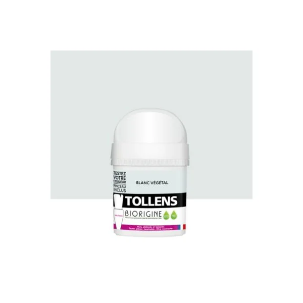 Testeur de peinture murs et plafonds Biorigine Tollens velours blanc végétal 50ml