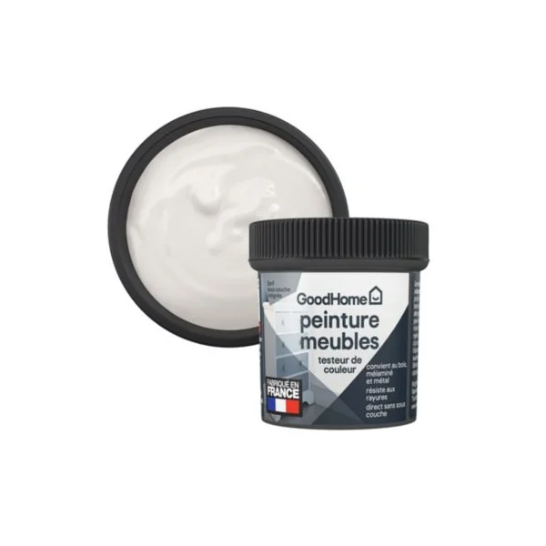 Testeur de peinture pour meubles bois, mélaminé et métal GoodHome mat beige Calgary 80ml