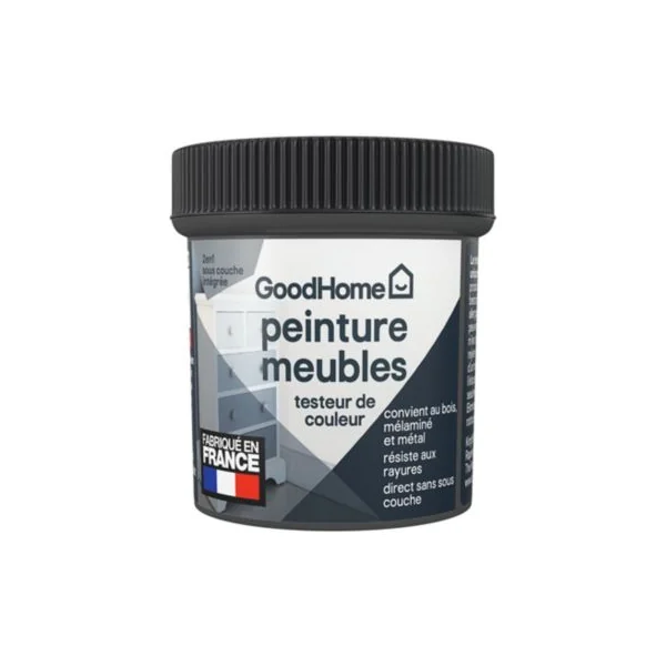 Testeur de peinture pour meubles bois, mélaminé et métal GoodHome mat bleu Antibes 80ml