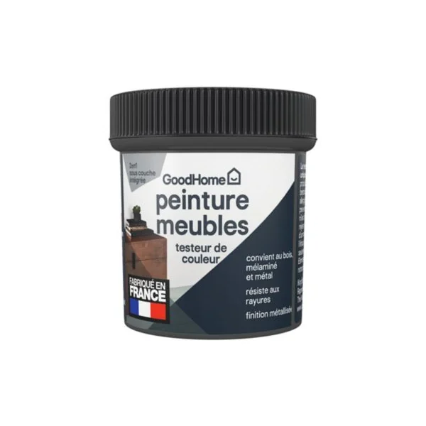 Testeur de peinture pour meubles bois, mélaminé et métal GoodHome satin argent Beverly Hills 80ml