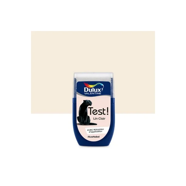 Testeur peinture blanc lin clair Dulux Valentine Crème de couleur 30 ml