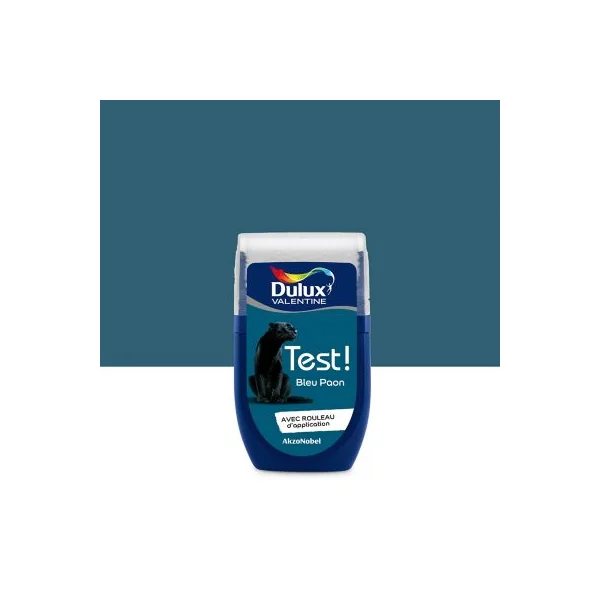 Testeur peinture bleu paon Dulux Valentine Crème De Couleur 30 ml