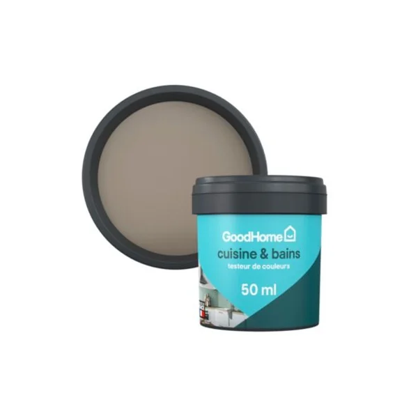 Testeur peinture cuisine et salle de bains beige caracas satin GoodHome 50 ml